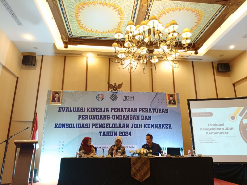 Evaluasi Kinerja Penataan Peraturan Perundang-Undangan dan Konsolidasi Pengelolaan JDIH Kemnaker Tahun 2024